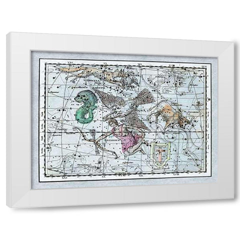 Maps of the Heavens: Aquila - Jupiters Eagle White Modern Wood Framed Art Print by Jamieson, Alexander