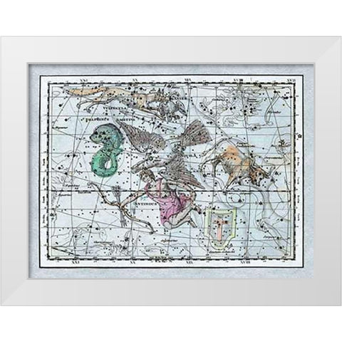 Maps of the Heavens: Aquila - Jupiters Eagle White Modern Wood Framed Art Print by Jamieson, Alexander