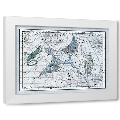 Maps of the Heavens: The Swan in the Milkyway White Modern Wood Framed Art Print by Jamieson, Alexander