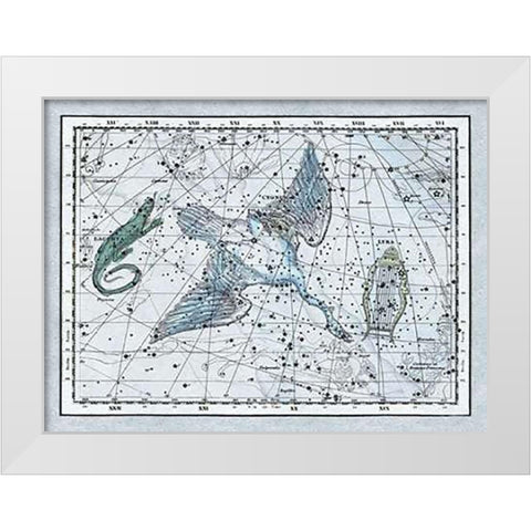 Maps of the Heavens: The Swan in the Milkyway White Modern Wood Framed Art Print by Jamieson, Alexander