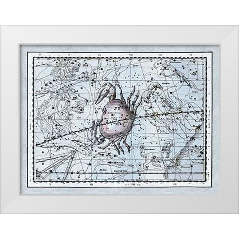 Maps of the Heavens: Cancer - the Crab White Modern Wood Framed Art Print by Jamieson, Alexander