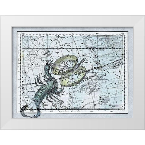 Maps of the Heavens: Libra - the Scales and The Scorpion White Modern Wood Framed Art Print by Jamieson, Alexander