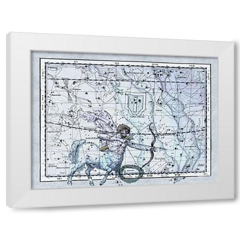 Maps of the Heavens: Sagittarius the Centaur White Modern Wood Framed Art Print by Jamieson, Alexander