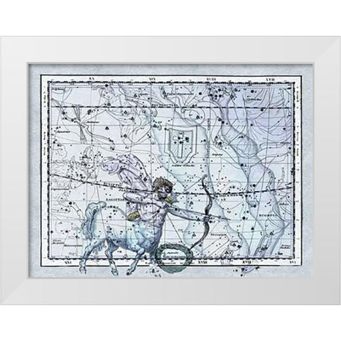 Maps of the Heavens: Sagittarius the Centaur White Modern Wood Framed Art Print by Jamieson, Alexander