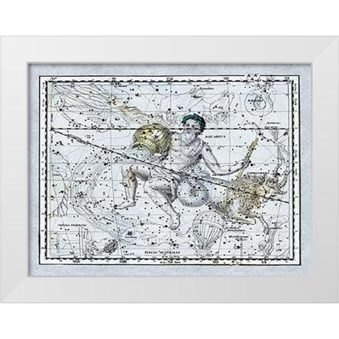 Maps of the Heavens: Aquarius the Water Bearer White Modern Wood Framed Art Print by Jamieson, Alexander