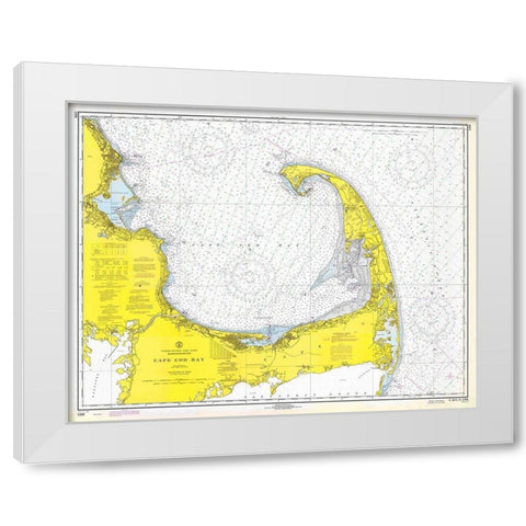Nautical Chart - Cape Cod Bay ca. 1970 White Modern Wood Framed Art Print by NOAA Historical Map and Chart Collection