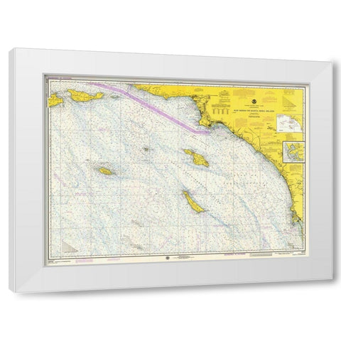 Nautical Chart - San Diego to Santa Rosa Island ca. 1975 White Modern Wood Framed Art Print by NOAA Historical Map and Chart Collection