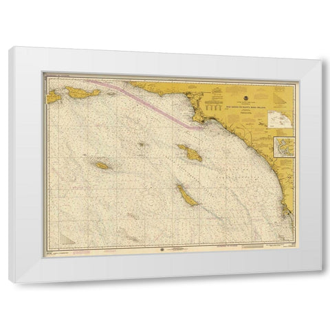 Nautical Chart - San Diego to Santa Rosa Island ca. 1975 - Sepia Tinted White Modern Wood Framed Art Print by NOAA Historical Map and Chart Collection