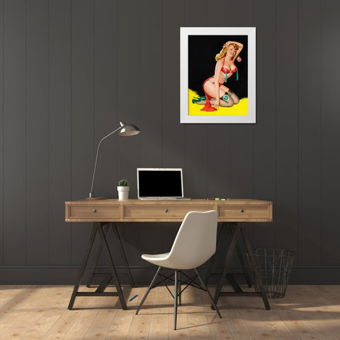 Mid-Century Pin-Ups - Beauty Parade Magazine - Rose White Modern Wood Framed Art Print by Driben, Peter