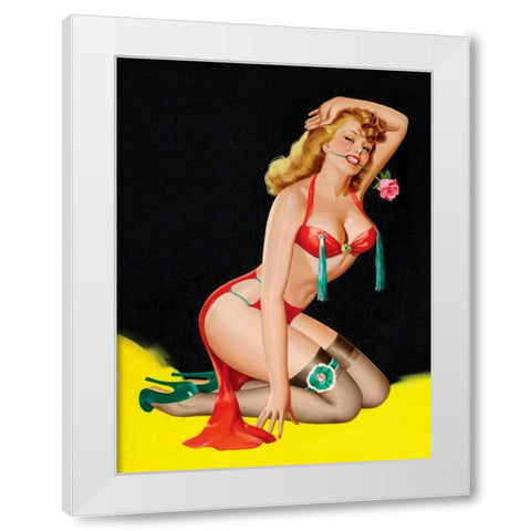 Mid-Century Pin-Ups - Beauty Parade Magazine - Rose White Modern Wood Framed Art Print by Driben, Peter