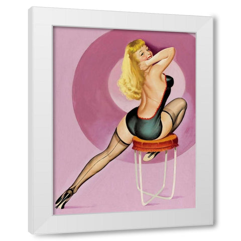 Mid-Century Pin-Ups - Beauty Parade Magazine - Oh! Purple White Modern Wood Framed Art Print by Driben, Peter