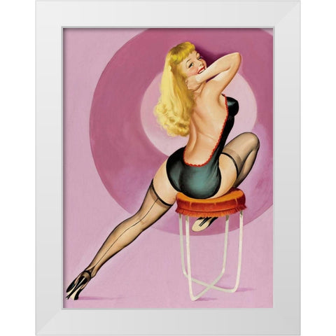 Mid-Century Pin-Ups - Beauty Parade Magazine - Oh! Purple White Modern Wood Framed Art Print by Driben, Peter