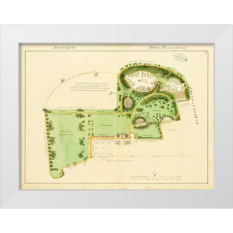 Ancient Garden and Modern Pleasure Garden: Plan, 1813 White Modern Wood Framed Art Print by Repton, Humphry