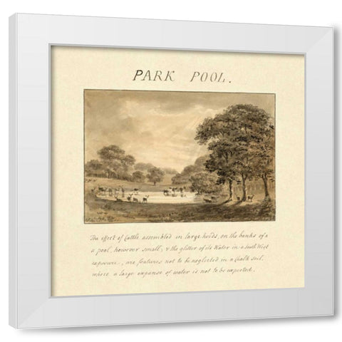 Park Pool, 1813 White Modern Wood Framed Art Print by Repton, Humphry