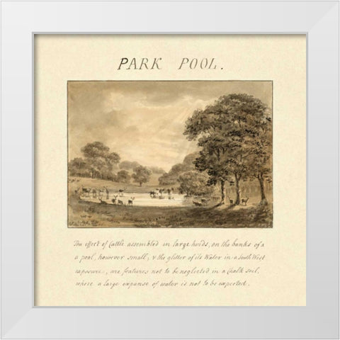 Park Pool, 1813 White Modern Wood Framed Art Print by Repton, Humphry