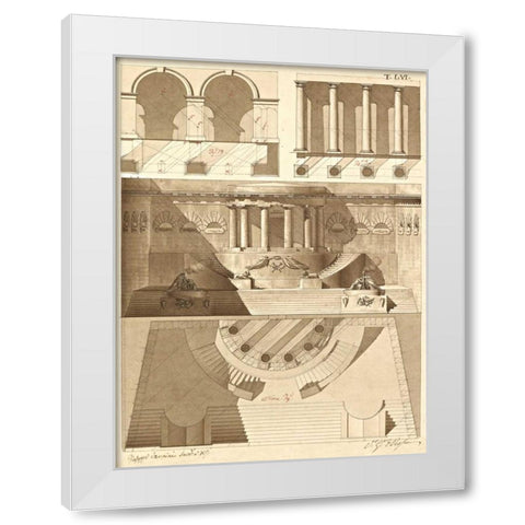 Plate 56 for Elements of Civil Architecture, ca. 1818-1850 White Modern Wood Framed Art Print by Vannini, Giuseppe