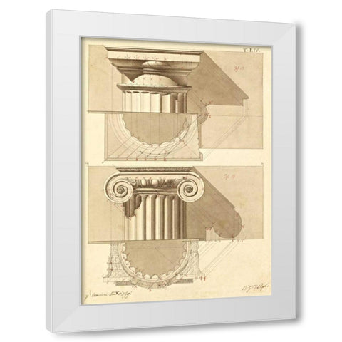 Plate 54 for Elements of Civil Architecture, ca. 1818-1850 White Modern Wood Framed Art Print by Vannini, Giuseppe