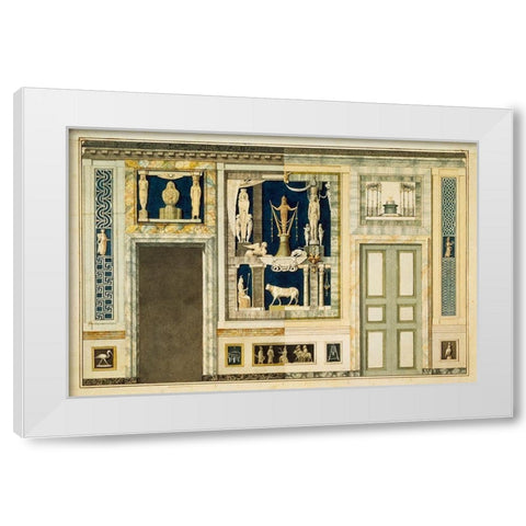 Unexecuted elevation for the Stanza Egizia at the Villa Borghese, ca. 1770-1793 White Modern Wood Framed Art Print by Conca, Tommaso