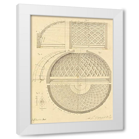 Plate 43 for Elements of Civil Architecture, ca. 1818-1850 White Modern Wood Framed Art Print by Vannini, Giuseppe