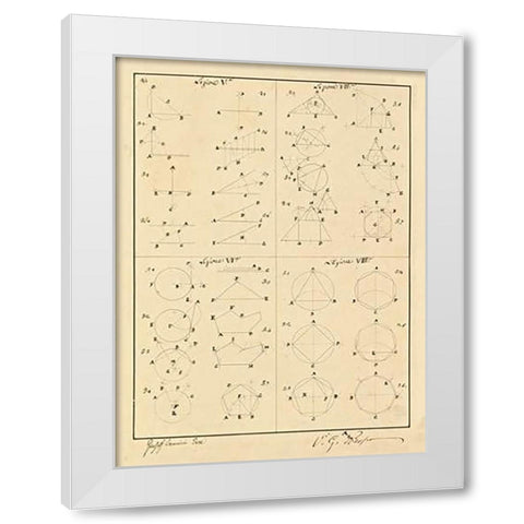 Plate 2 for Elements of Civil Architecture, ca. 1818-1850 White Modern Wood Framed Art Print by Vannini, Giuseppe