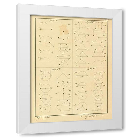 Plate 1 for Elements of Civil Architecture, ca. 1818-1850 White Modern Wood Framed Art Print by Vannini, Giuseppe