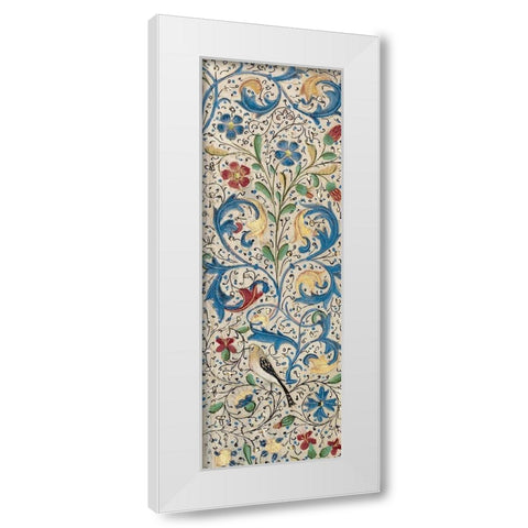 Border Detail - Vertical Panel - Adam and Eve Eating the Forbidden Fruit White Modern Wood Framed Art Print by Vrelant, Wilem