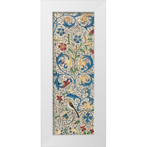 Border Detail - Vertical Panel - Adam and Eve Eating the Forbidden Fruit White Modern Wood Framed Art Print by Vrelant, Wilem