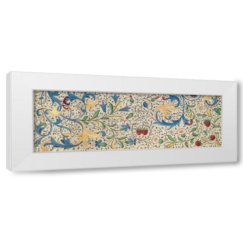 Border Detail - Horizonal Panel - Adam and Eve Eating the Forbidden Fruit White Modern Wood Framed Art Print by Vrelant, Wilem