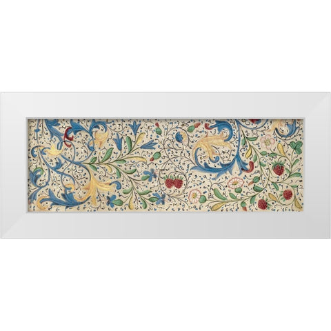 Border Detail - Horizonal Panel - Adam and Eve Eating the Forbidden Fruit White Modern Wood Framed Art Print by Vrelant, Wilem