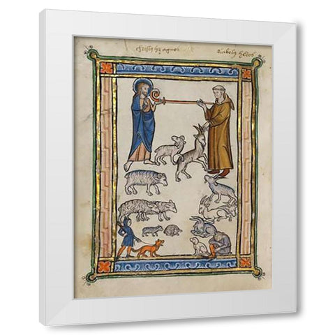 Bestiary of Hugo de Fouilloy White Modern Wood Framed Art Print by French 13th Century