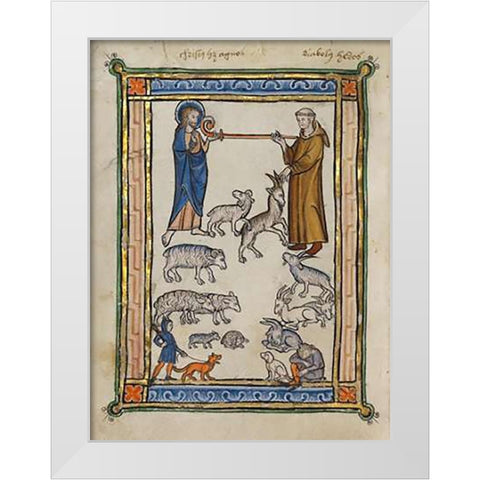 Bestiary of Hugo de Fouilloy White Modern Wood Framed Art Print by French 13th Century