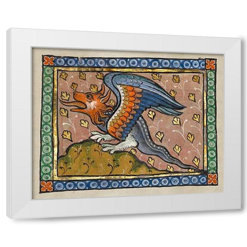 A Dragon (detail) White Modern Wood Framed Art Print by Franco-Flemish 13th Century