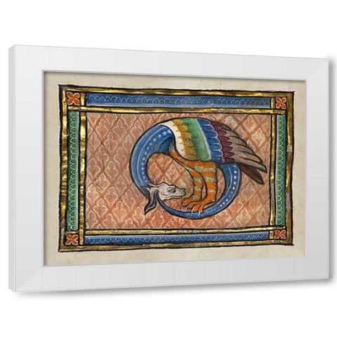 A Dragon-like Snake (detail) White Modern Wood Framed Art Print by Franco-Flemish 13th Century