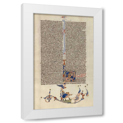 Page from the Abbey Bible White Modern Wood Framed Art Print by Italian 13th Century
