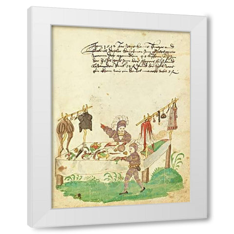 Civic festival of the Nuremberg Schembartlauf - Clothing Table White Modern Wood Framed Art Print by German 16th Century