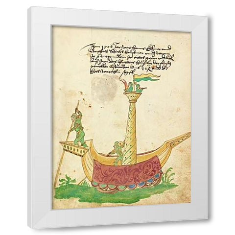 Civic festival of the Nuremberg Schembartlauf - Ship Float White Modern Wood Framed Art Print by German 16th Century