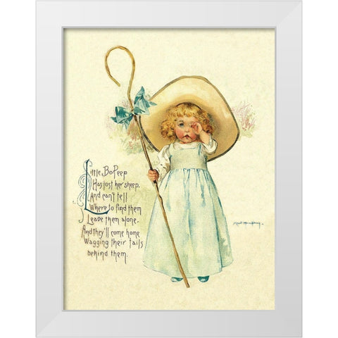 Nursery Rhymes: Little Bo Peep White Modern Wood Framed Art Print by Humphrey, Maud
