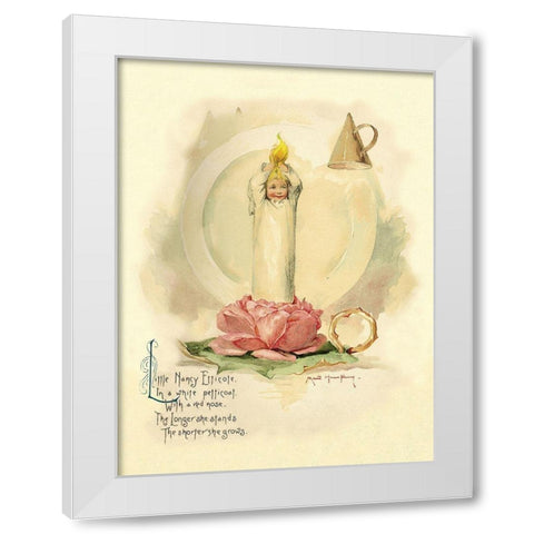 Nursery Rhymes: Little Nancy Etticote White Modern Wood Framed Art Print by Humphrey, Maud