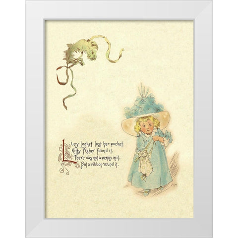 Nursery Rhymes: Lucy Locket White Modern Wood Framed Art Print by Humphrey, Maud