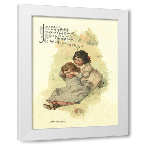 Nursery Rhymes: Jack and Jill White Modern Wood Framed Art Print by Humphrey, Maud