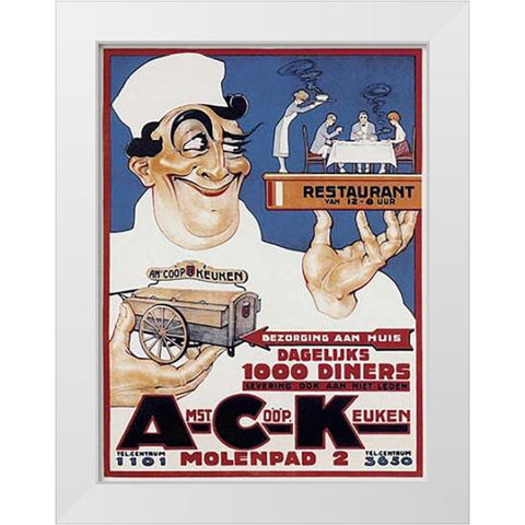 Cooks: Amst Coop Keuken White Modern Wood Framed Art Print by Bouchet, Camille