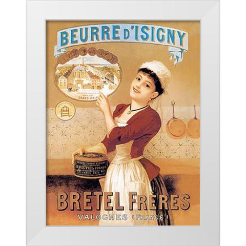 Cooks: Beurre dIsigny White Modern Wood Framed Art Print by Advertisement