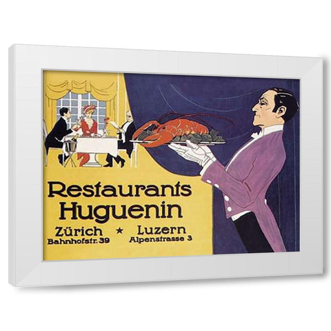 Cooks: Restaurants Huguenin White Modern Wood Framed Art Print by Advertisement