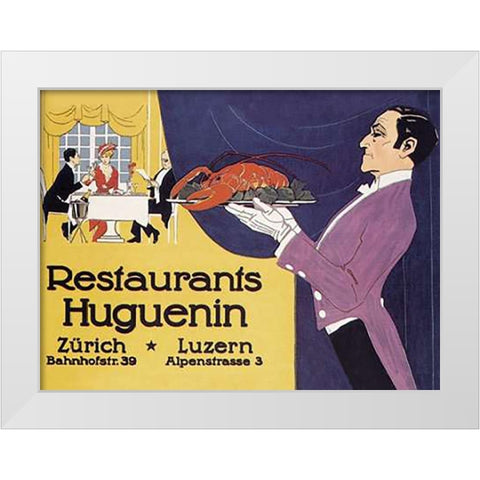 Cooks: Restaurants Huguenin White Modern Wood Framed Art Print by Advertisement
