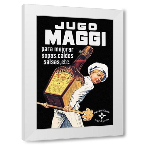 Cooks: Jugo Maggi White Modern Wood Framed Art Print by Advertisement