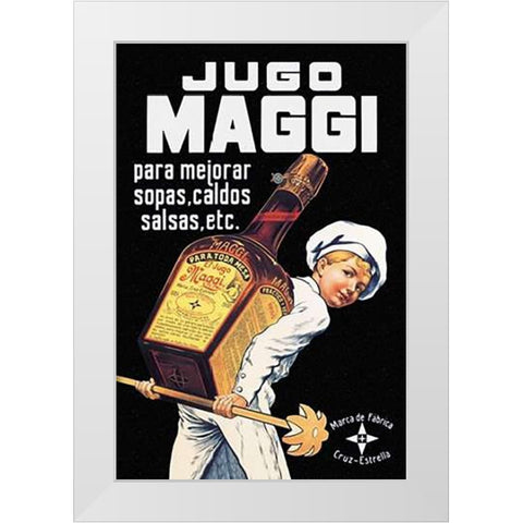 Cooks: Jugo Maggi White Modern Wood Framed Art Print by Advertisement