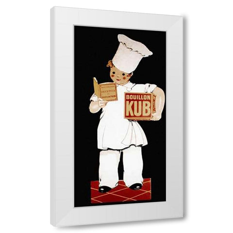 Cooks: Bouillon Kub White Modern Wood Framed Art Print by Advertisement