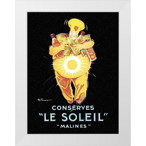 Cooks: Le Soleil White Modern Wood Framed Art Print by Fournier, Hy