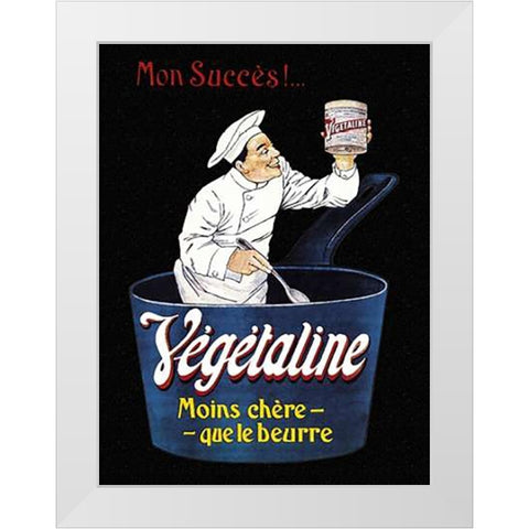 Cooks: Vegetaline White Modern Wood Framed Art Print by Advertisement