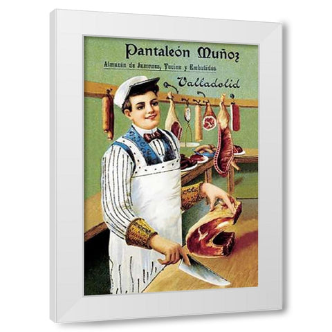 Cooks: Pantaleon Munoz White Modern Wood Framed Art Print by Advertisement